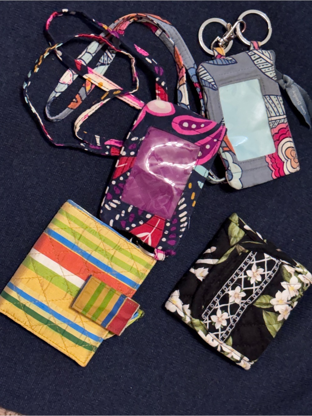 Vera Bradley Wallet & lanyard Bundle-  Retired Prints - lot of 4